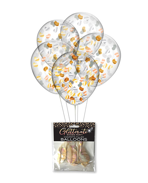 Glitterati Boobie Confetti Balloons - Pack of 5 Product Image.