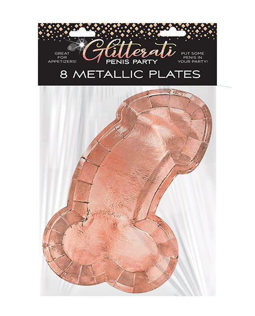 Rose Gold Glitterati Penis Plates - Pack of 8 - featured product image.