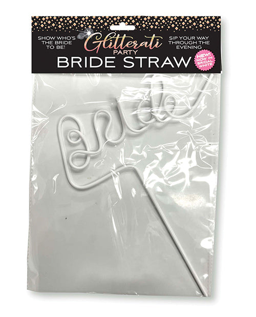 Glitterati Bride Straw - White: The Ultimate Bachelorette Party Accessory - featured product image.