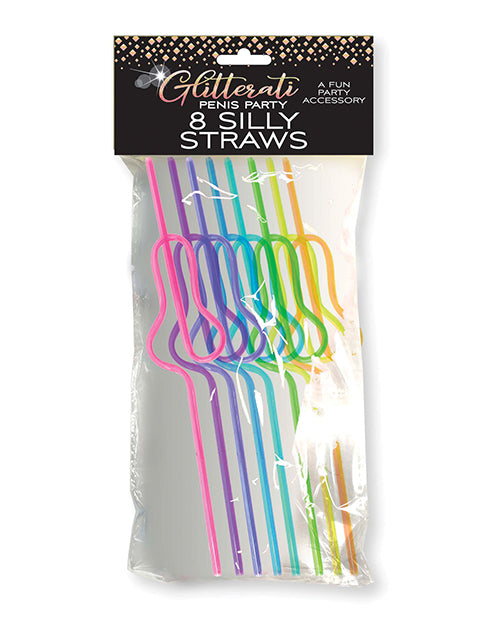 Glitterati Silly Penis Straws - Set of 8 - featured product image.