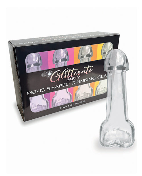 Glitterati Penis Shaped Drinking Glasses - Set of 4 - featured product image.