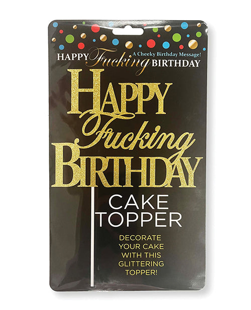 Happy Fucking Birthday Gold Glitter Cake Topper - featured product image.