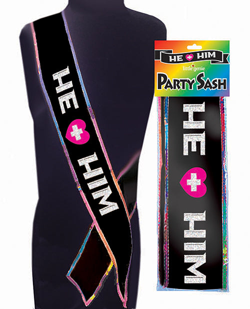 He + Him Pride Sash by Little Genie Productions Product Image.