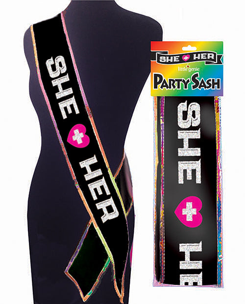 She + Her Sash: A Celebration of Pride and Elegance Product Image.