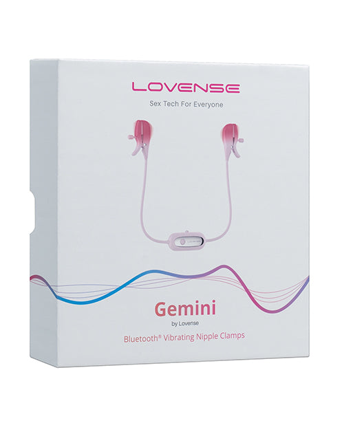 Pinzas para Pezones Vibradoras Lovense Gemini Pink: Placer Controlado por App Product Image.