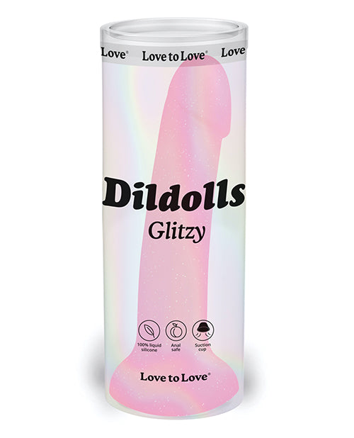 Consolador curvado con ventosa Love to Love Glitzy - Glitter Pink - featured product image.