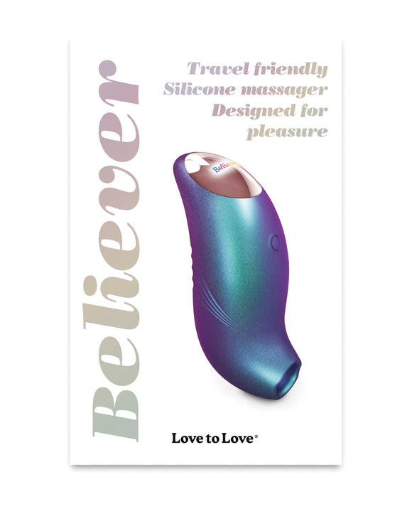 Love to Love Believer Mini Tongue Flicker - Iridescent Turquoise: 5 Flapping Modes Product Image.