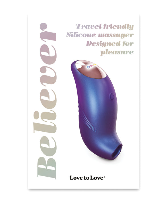 Love to Love Believer Mini Tongue Flicker - Iridescent Night: Intense Clitoral Stimulation Product Image.