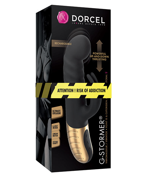 Dorcel G-Stormer Thrusting G Spot Rabbit - Negro/Oro: el mejor compañero de placer Product Image.