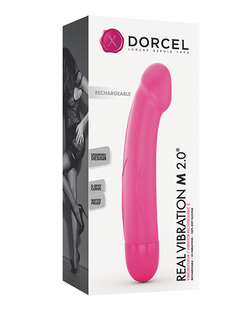 Dorcel 真實振動 M 8.6 英吋粉紅色可充電假陽具 - featured product image.