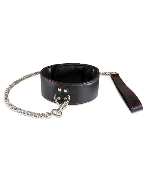 Shop for the Sultra Black Lambskin Collar with 24" Chain - Luxury & Comfort Combined at My Ruby Lips