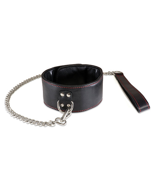 Collar de piel de cordero negro Sultra con cadena de 24" - featured product image.