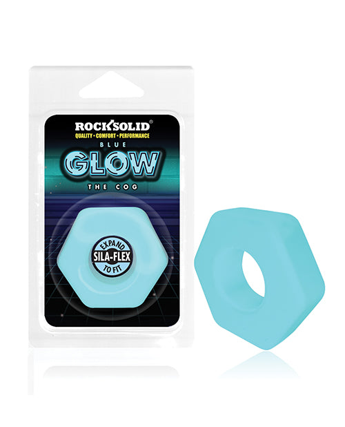 Blue Bolt Glow-in-the-Dark Cock Ring Product Image.