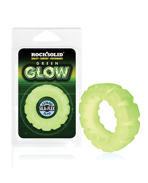 Rock Solid Resplandor en la oscuridad El anillo del neumático - Verde - featured product image.