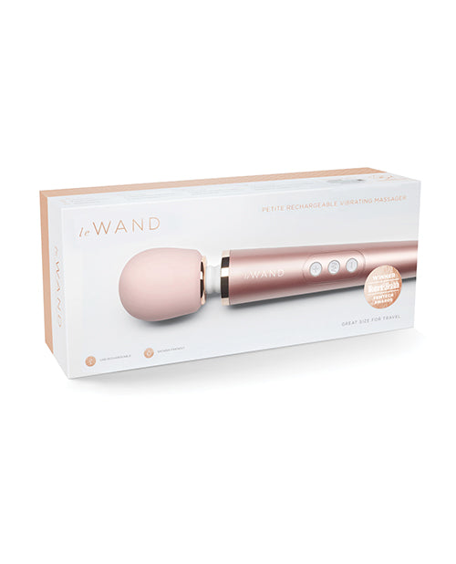 Masajeador vibratorio Le Wand Petite Rose Gold - Placer personalizable mientras viaja - featured product image.