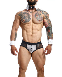 Enchanting Male Basics Mob Maitre D Brief Set in Black and White