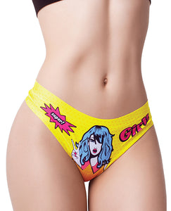 "Comic Fans Printed Thong: Fun, Quirky, & Comfortable"