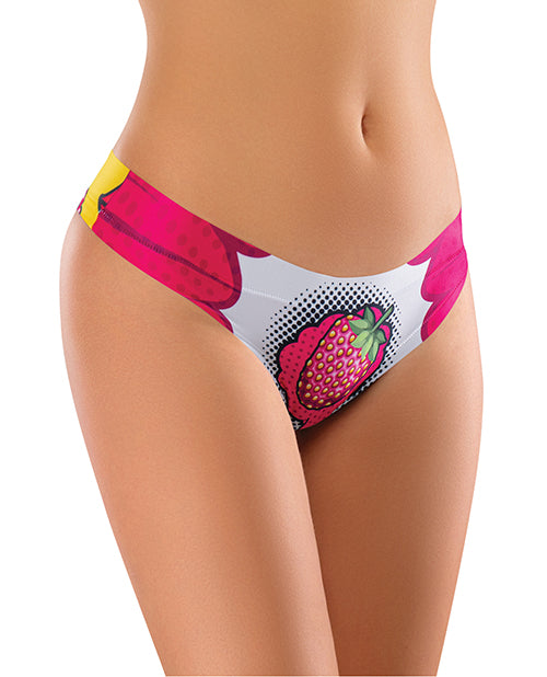 Shop for the Mememe Intrigue Kissberry Printed Thong - Stylish, Comfortable, Durable at My Ruby Lips