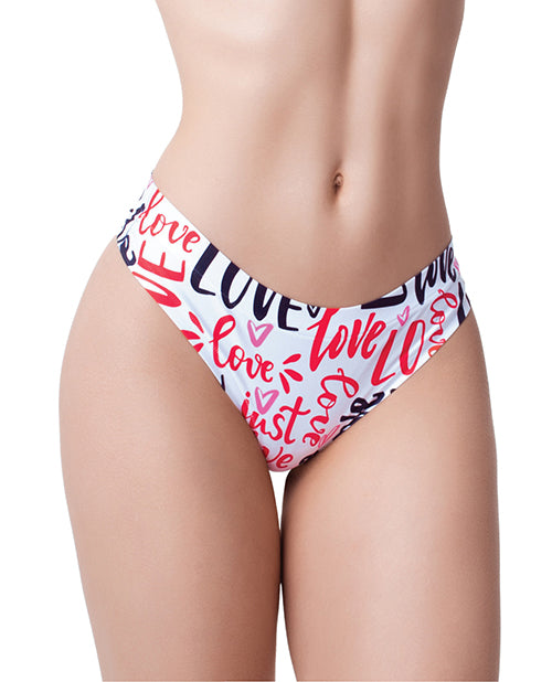 "Love Message Printed Thong - Size Large" Product Image.