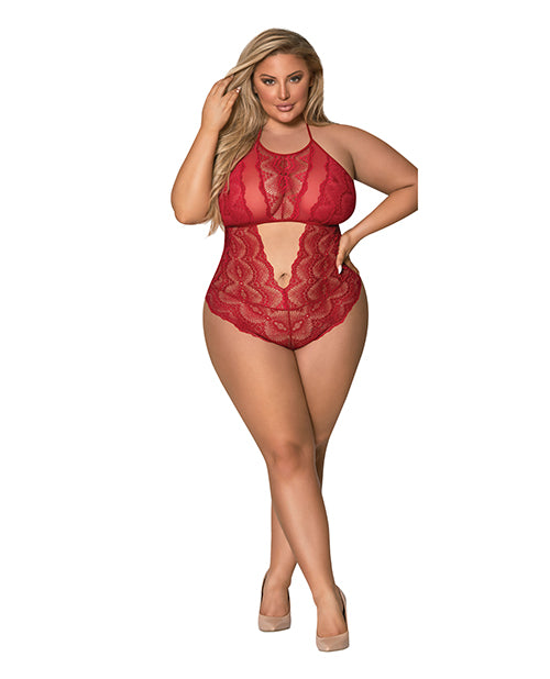 Exposed by Magic Silk Sugar & Spice High Neck Snap Crotch Teddy - featured product image.