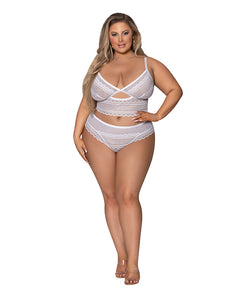 Modern Romance White Lace Bralette & Cheeky Hipster Set - 2X