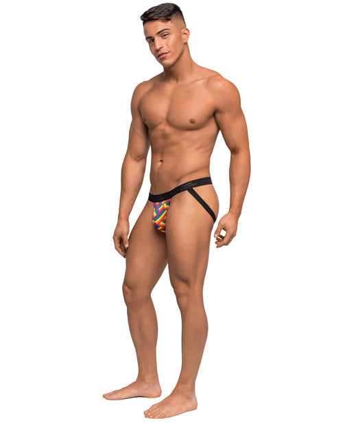Male Power Rainbow Herringbone Pride Jock - featured product image.