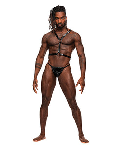 Sagittarius PU Leather Winged Harness by Male Power