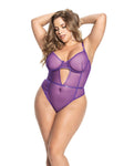 Orchid Underwire Sheer Mesh Teddy with Adjustable Straps & Crotch Closure