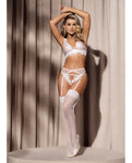 Enchanting White Floral Lace & Mesh Lingerie Set