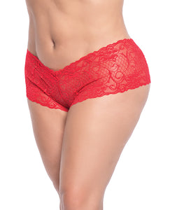 Red Lace Boyshort 1x/2x - Embrace Your Inner Goddess