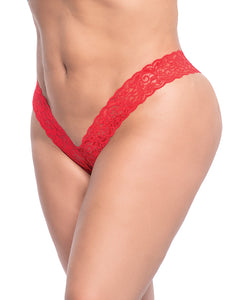 Red Lace V-Front Boy Short
