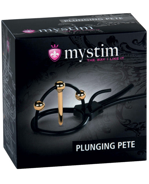Mystim Plunging Pete: 24K Gold Urethral Sound 🖤✨ Product Image.