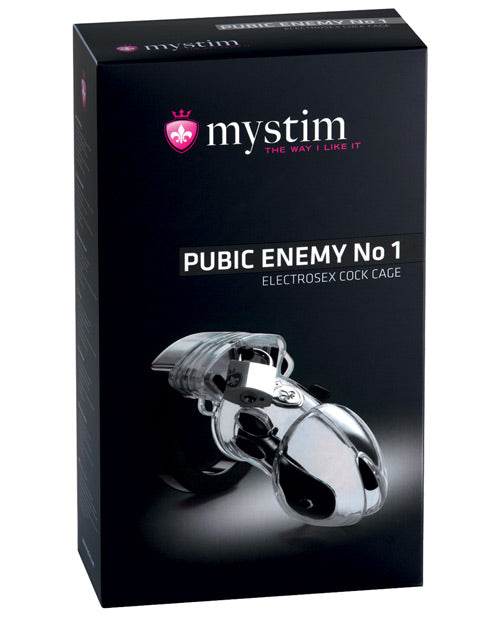 Shop for the Mystim Pubic Enemy #1: Ultimate E-Stim Control Cock Cage 🗝️ at My Ruby Lips
