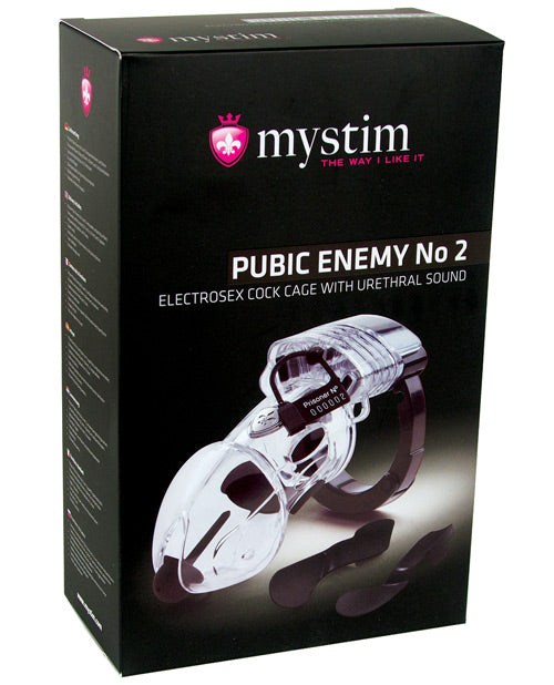 Mystim Pubic Enemy #2 透明雞籠：終極控制與樂趣 Product Image.