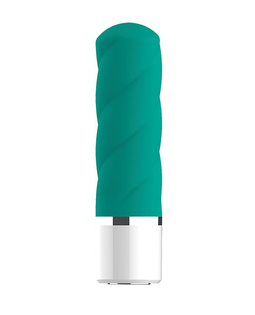 Nobu Mini Siera Twisted Bullet - Teal: Customisable Pleasure Product Image.