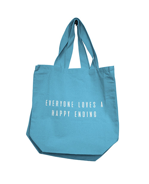 Shop for the Nobu Everyone Loves A Happy Ending Reusable Tote - Blue at My Ruby Lips
