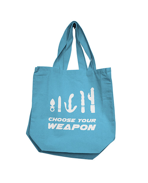 Shop for the Nobu Blue "Choose Your Weapon" Reusable Tote at My Ruby Lips