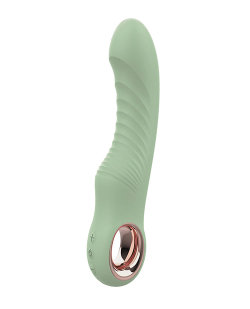 Vibrador de punto G Nobu Gwen: estimulación intensa en un elegante color verde Product Image.