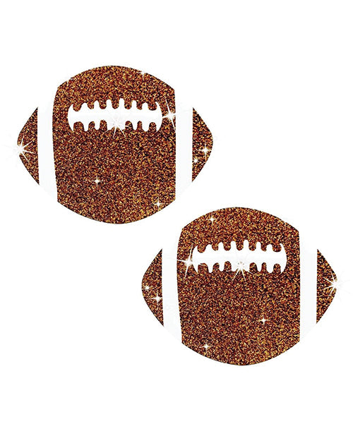Brown Football Glitter Pasties by Neva Nude Product Image.