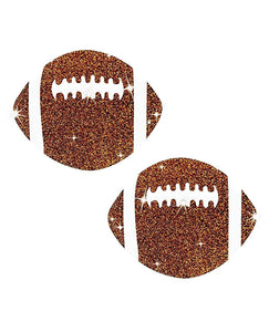 Brown Football Glitter Pasties by Neva Nude - Dazzle with Passion