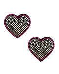 Neva Nude Burlesque Crystal Heart Pasties in Pink/Clear