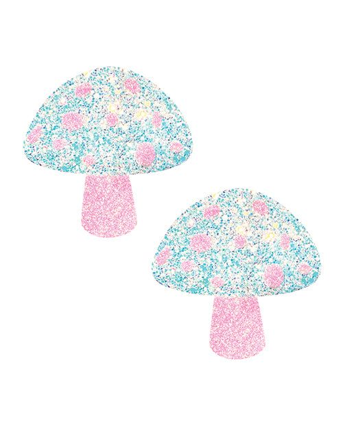 Neva Nude Black Light Glitter Shroom Pasties - Pink/White O/S Product Image.