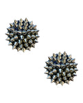 Neva Nude Burlesque Bowser Spike Pleather Pasties de silicona reutilizables - Plata/Negro O/S