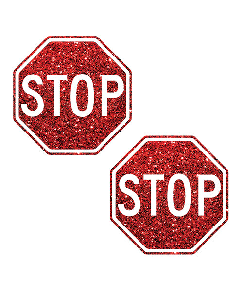 Shop for the Neva Nude Red Stop Sign Glitter Pasties at My Ruby Lips