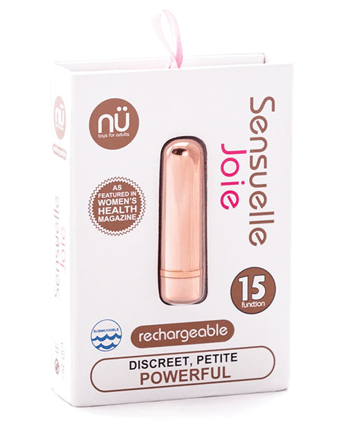 Nu Sensuelle Joie Bullet: potencia de placer en oro rosa con 15 funciones - featured product image.