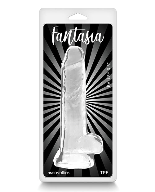 Consolador transparente realista Fantasia Ballsy de 6,5" - featured product image.
