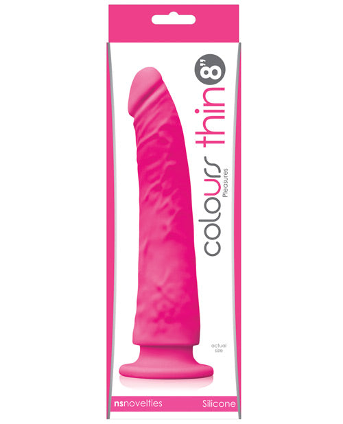 NS Novelties Colours Pleasures Thin 8" Slim Silicone Dildo - featured product image.