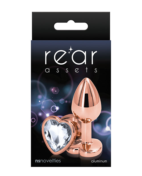 Rear Assets Juguete anal pequeño con corazón de oro rosa - featured product image.