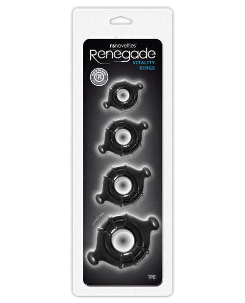 Anillos de vitalidad Renegade - Negro: el kit definitivo de placer y comodidad - featured product image.