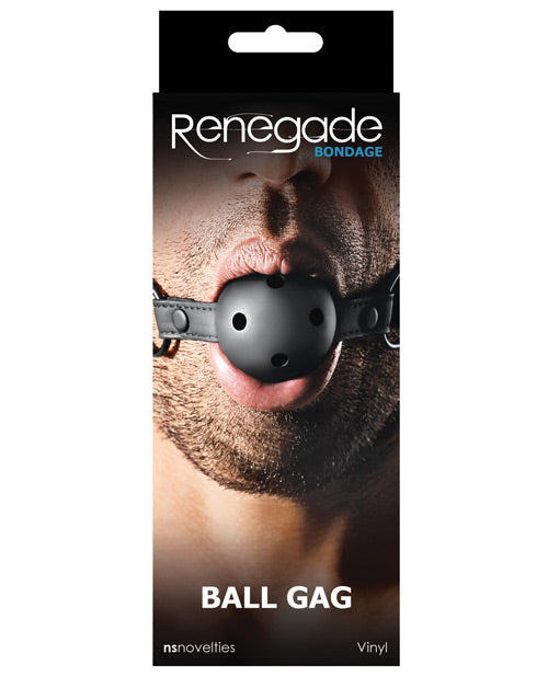 Renegade Bondage Ball Gag - Black: Masculine Touch for Thrilling BDSM - featured product image.
